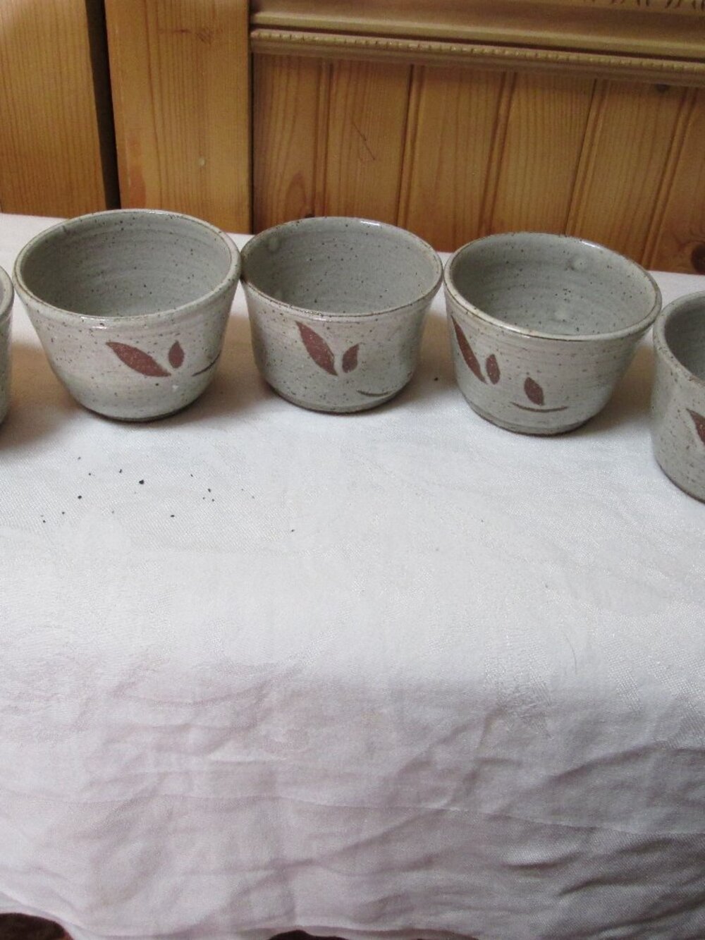 5 art pottery Wagner signed raku bowls cup soup dip dessert